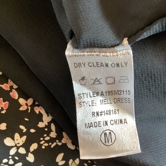 Asher Sleeveless Floral Print Dress Medium Stretch Waist Keyhole Ruffle - Picture 3 of 8